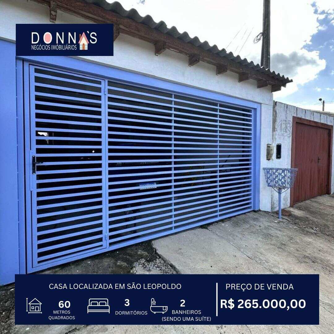 Casa à venda, com 3 quartos, 60m²